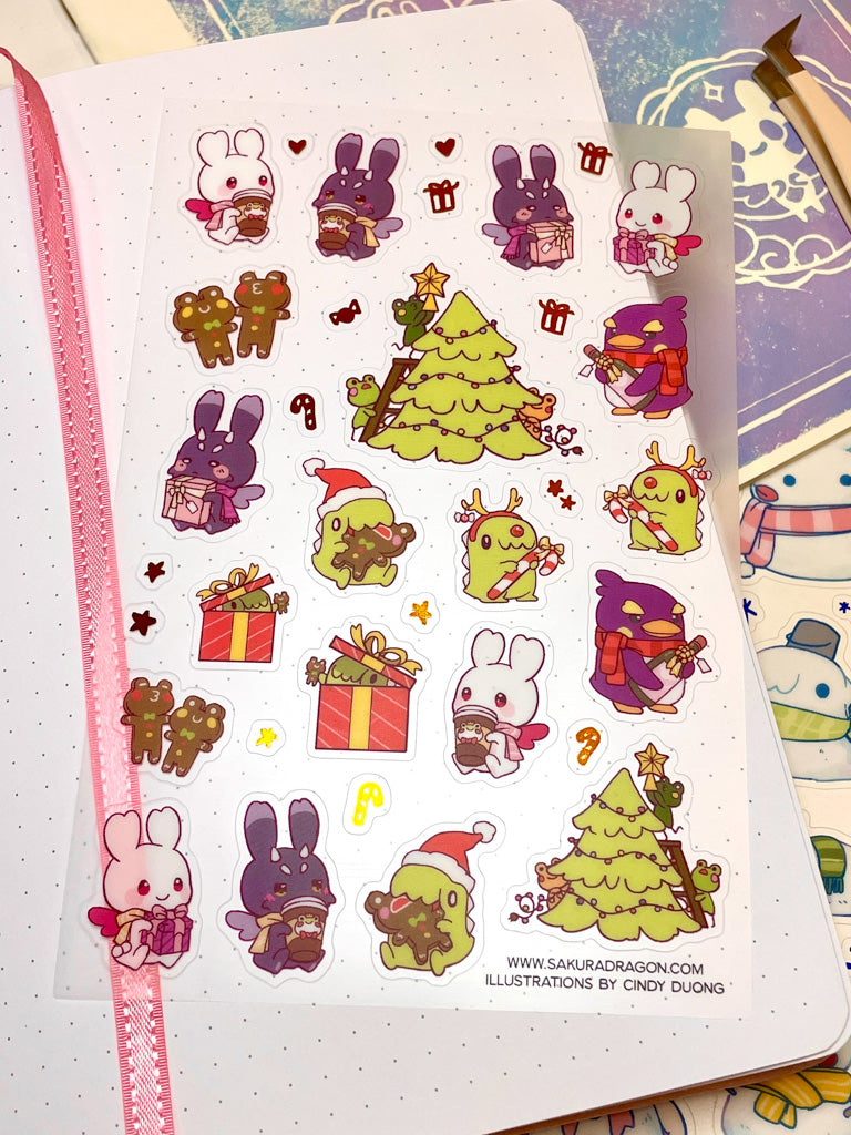Christmas Party Clear Sticker Sheet