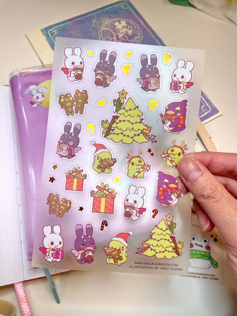 Christmas Party Clear Sticker Sheet
