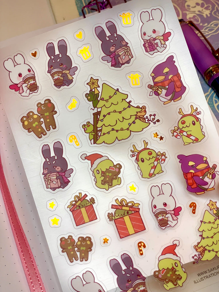 Christmas Party Clear Sticker Sheet