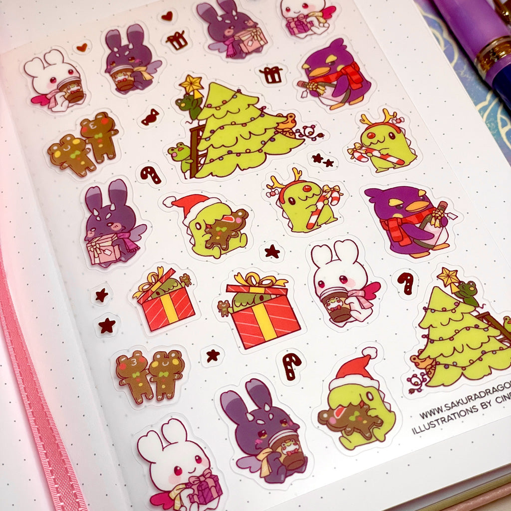 Christmas Party Clear Sticker Sheet
