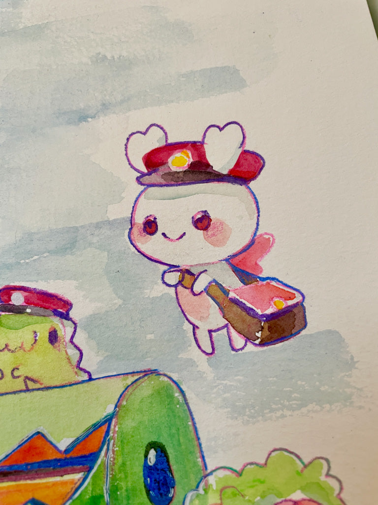 Feed Me Mailbox - Original Watercolor Painting