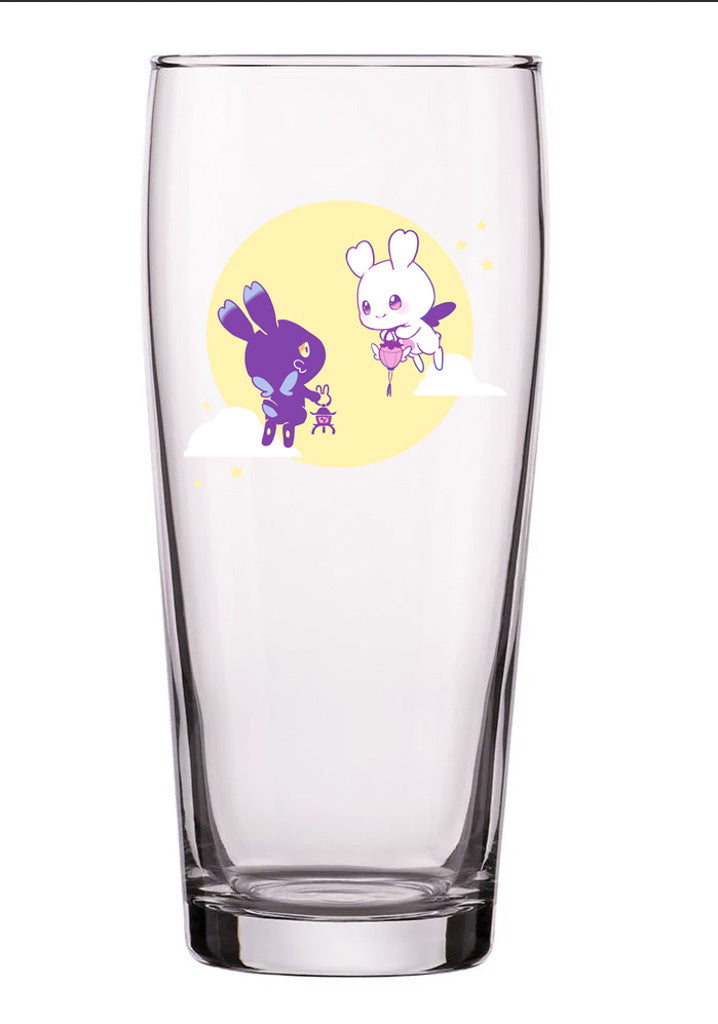 Moon Bunnies 16oz Glass Tumbler