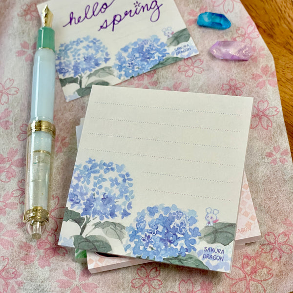 Hydrangea Memo Pad