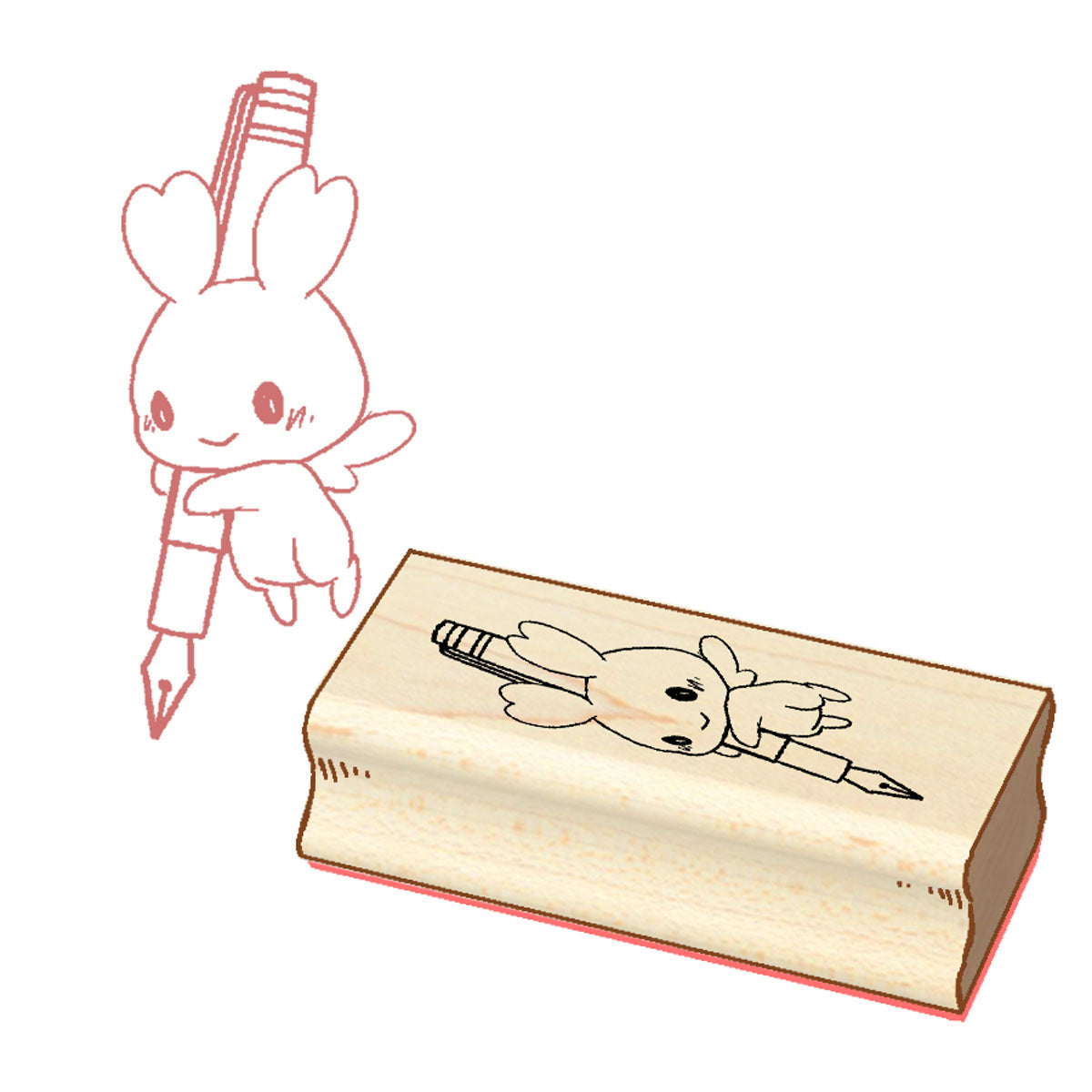 An Itty Bitty Fountain Pen Wooden Stamp