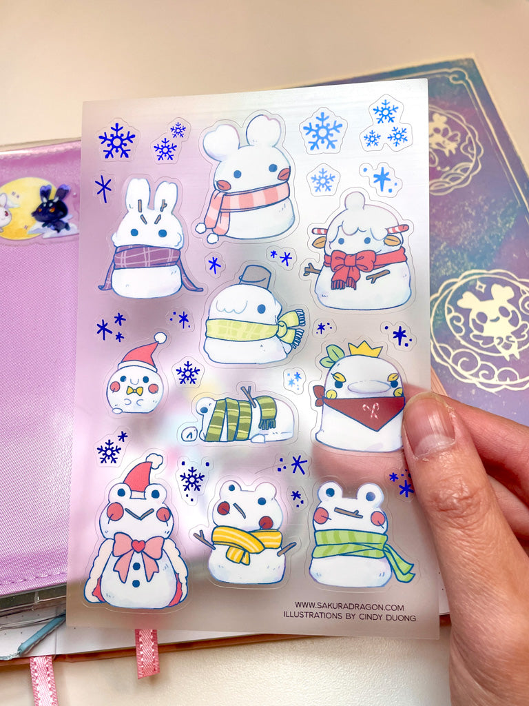Snowy Friends Clear Sticker Sheet