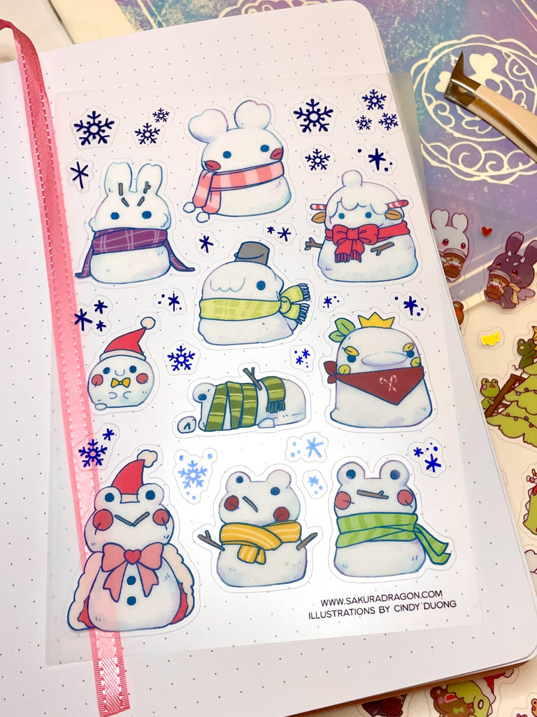 Snowy Friends Clear Sticker Sheet