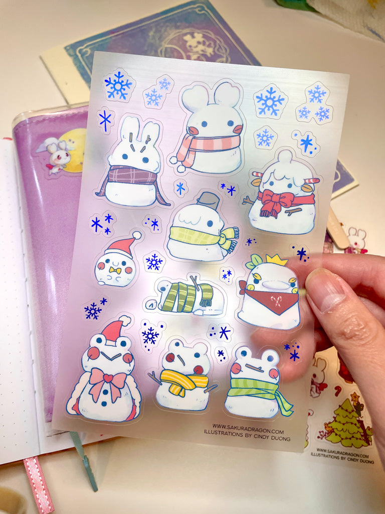 Snowy Friends Clear Sticker Sheet