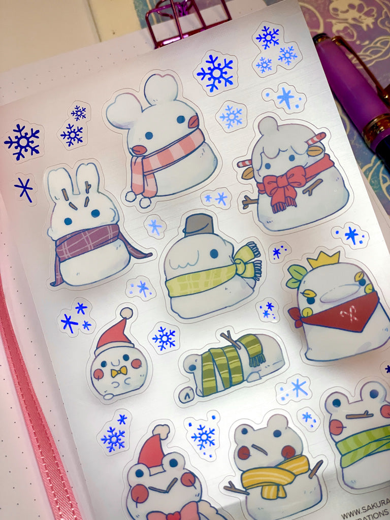Snowy Friends Clear Sticker Sheet