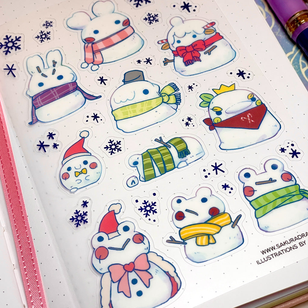 Snowy Friends Clear Sticker Sheet