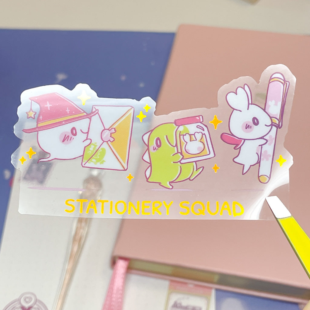Stationery Squad Clear Sticker