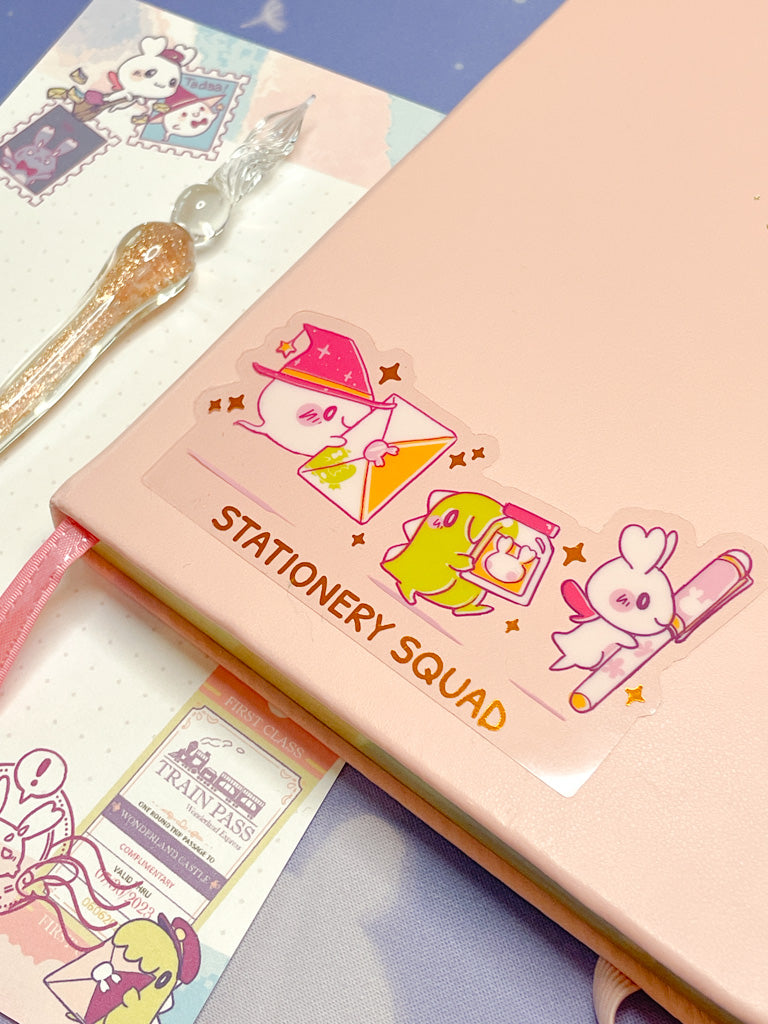 Stationery Squad Clear Sticker
