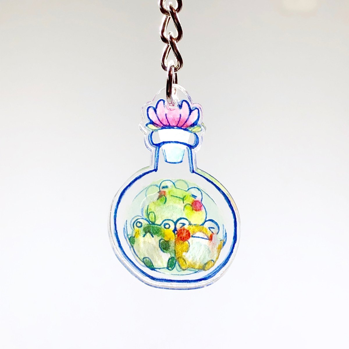 Bottled Frogpeas Keychain - Sakuradragon