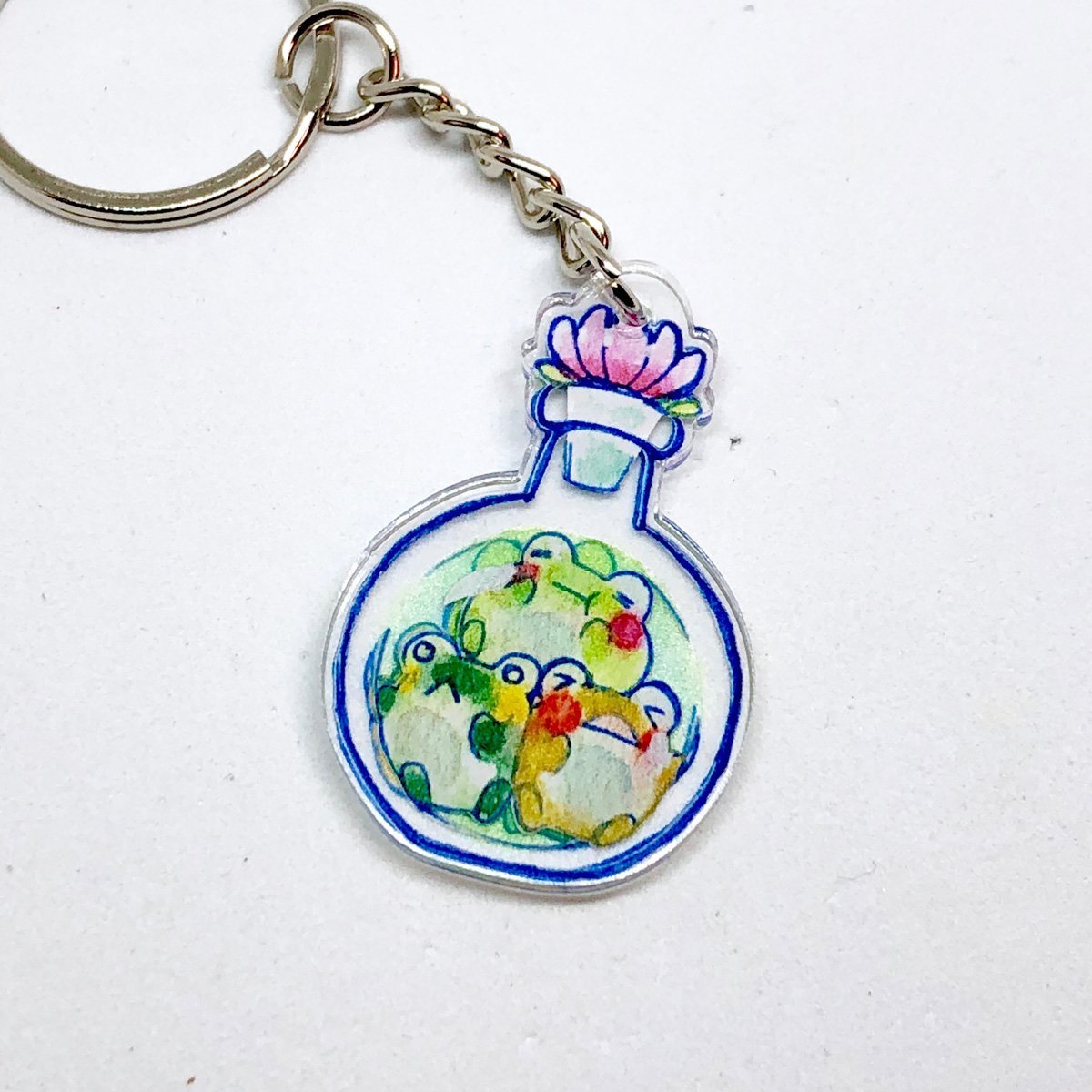 Bottled Frogpeas Keychain - Sakuradragon