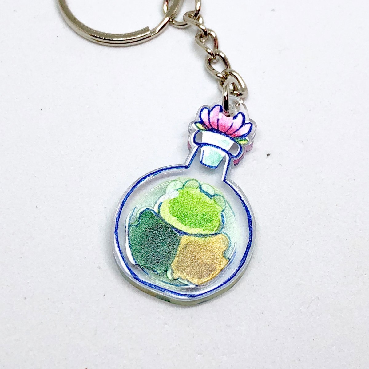 Bottled Frogpeas Keychain - Sakuradragon