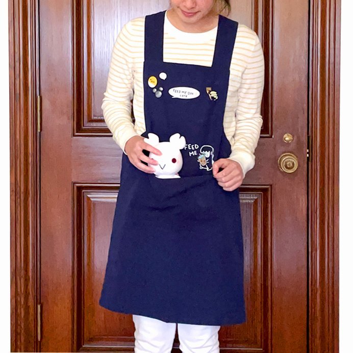 Feed Me Dino Cafe Linen Apron - Sakuradragon