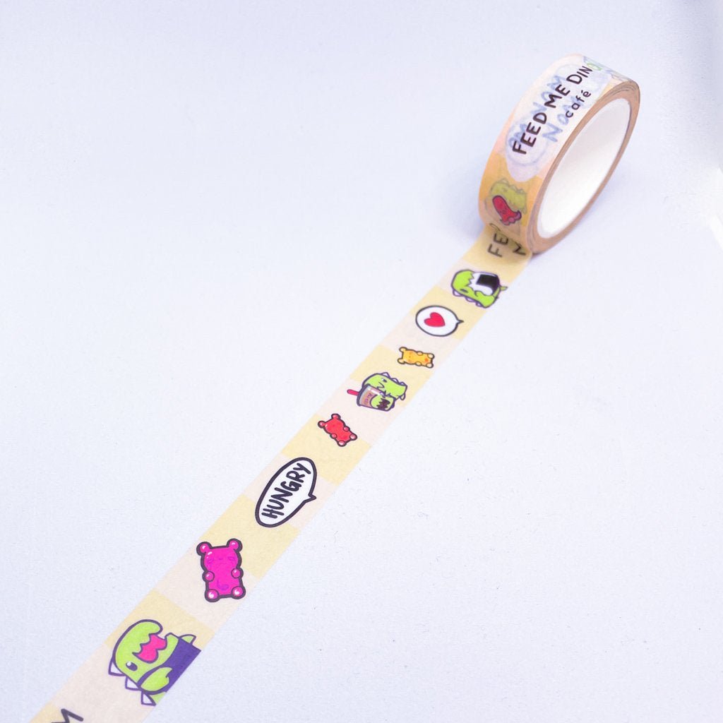 Feed Me Dino Cafe Washi Tape Roll - Sakuradragon