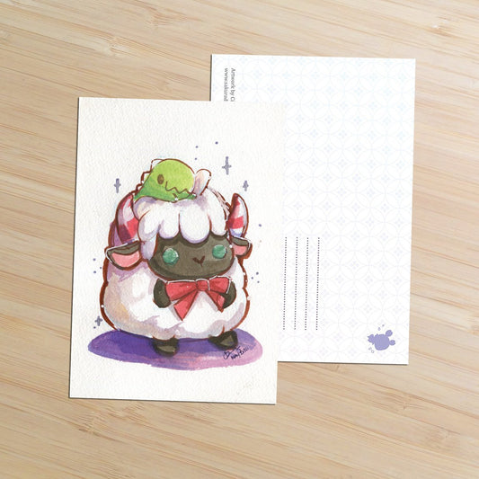 Peppermint Plushie Postcard - Sakuradragon