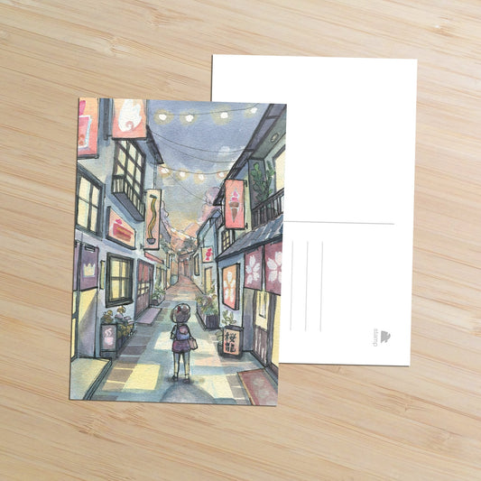Sakura Street Postcard - Sakuradragon