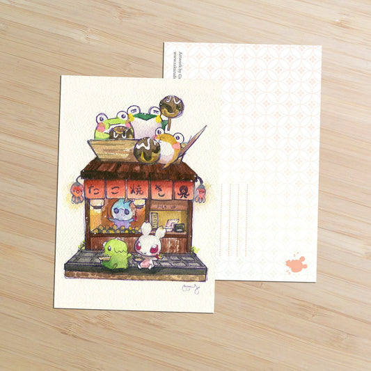 Takoyaki Shop Postcard - Sakuradragon