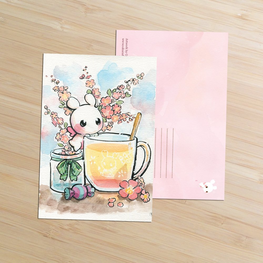Tea Time w/ Sakuradragon Postcard - Sakuradragon