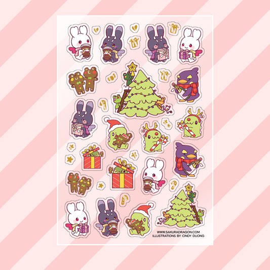 Christmas Party Clear Sticker Sheet