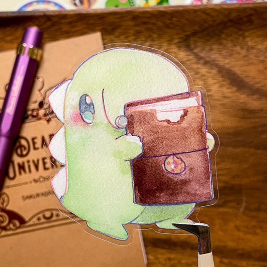Dino's Journal Clear Sticker