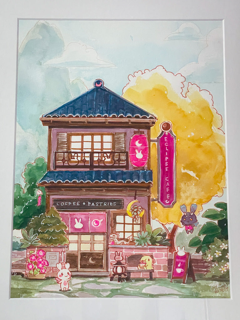 Eclipse Cafe - Original Watercolor Painting