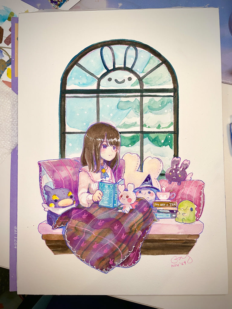 Reading Nook - Original Watercolor Painting