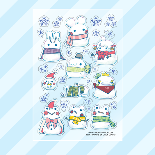 Snowy Friends Clear Sticker Sheet