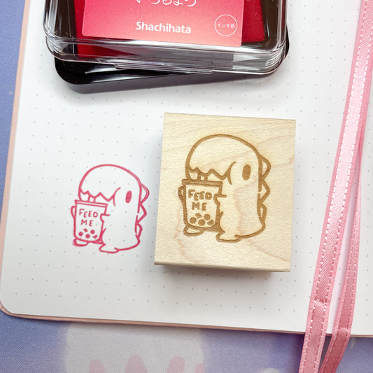 Feed Me Dino Wooden Stamp