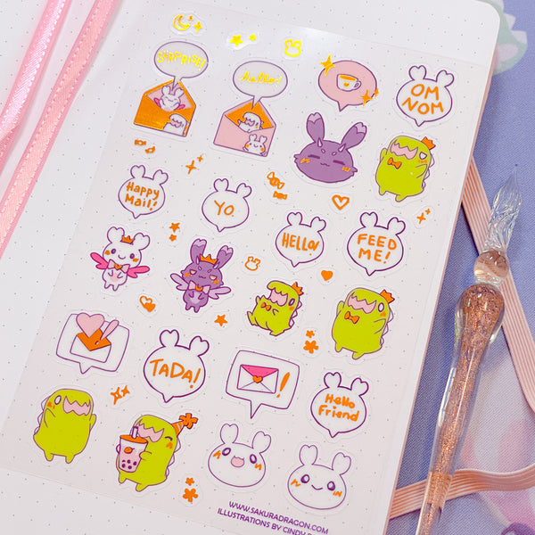 Emote Sticker Clear Sticker Sheet – Sakuradragon