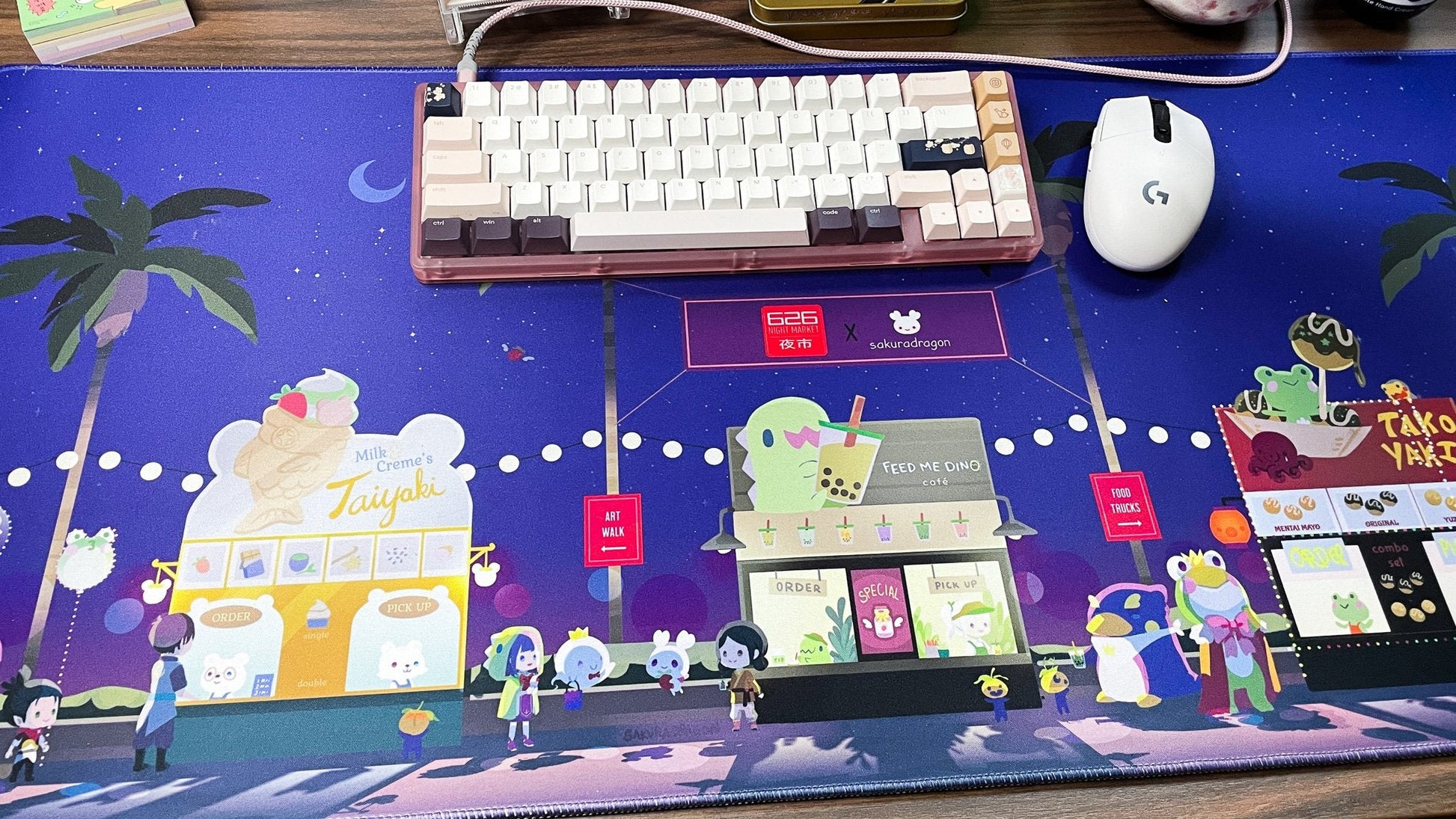 626 Night Market x Sakuradragon Collab Desk Mat - Sakuradragon