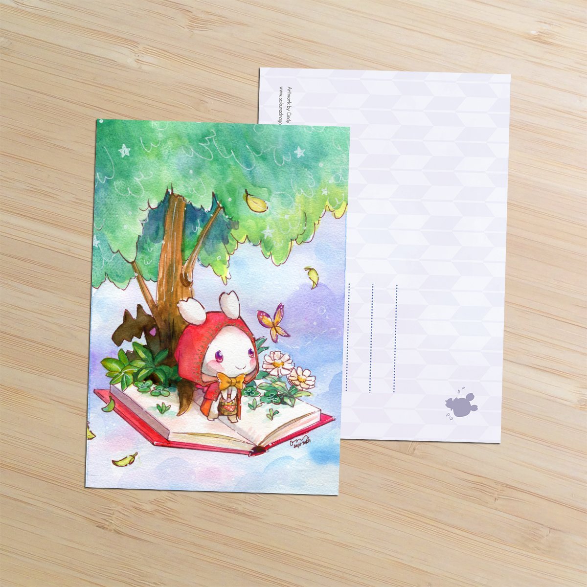 Cute Illustration Postcard, Fairy Rabbit