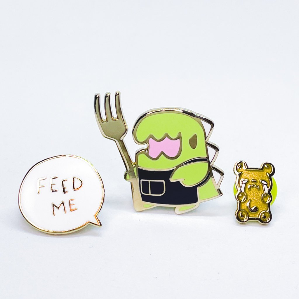 Feed Me Dino Cafe Pin Set - Sakuradragon