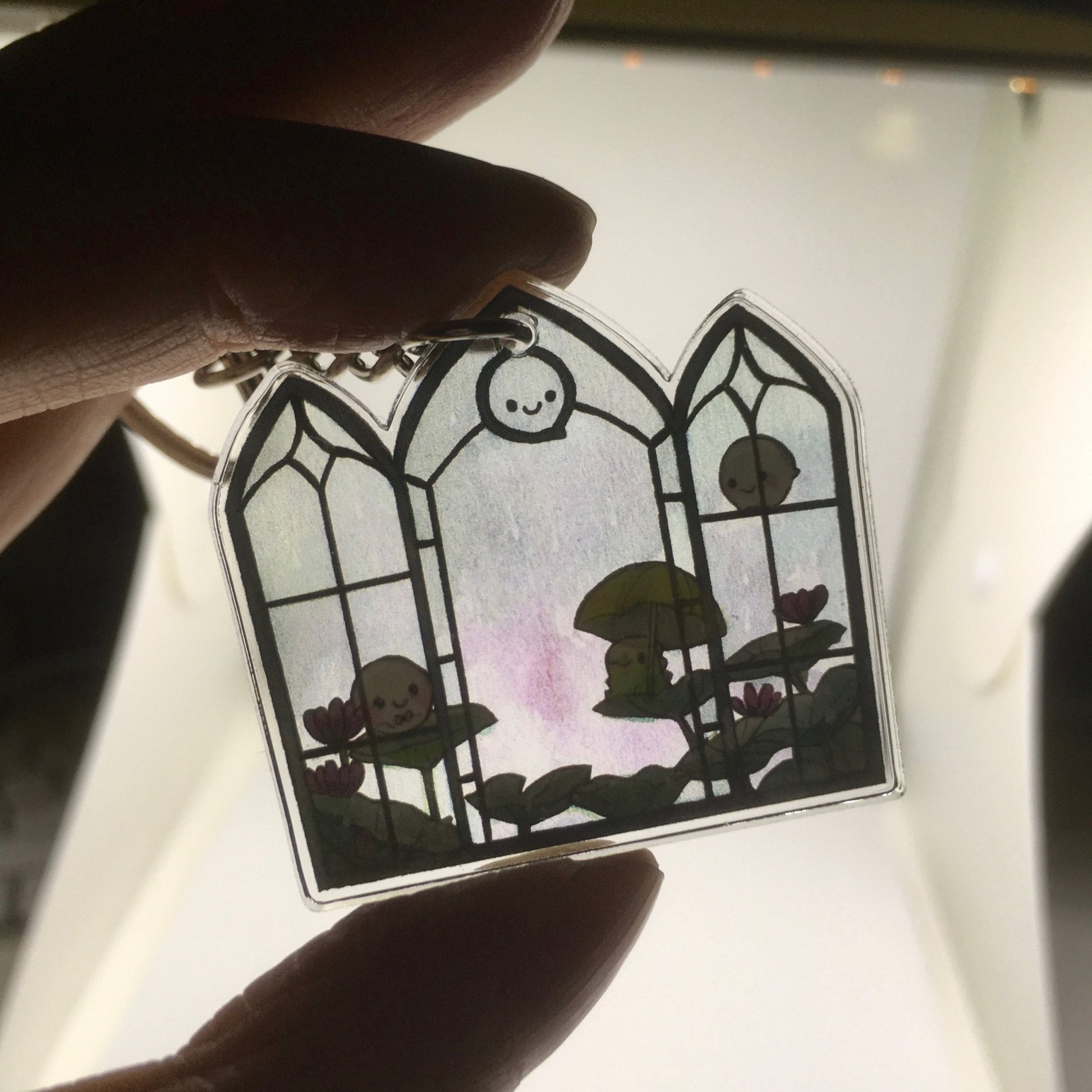 Ghostea Rainy Day Window Keychain - Sakuradragon