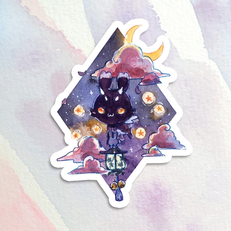 Rabbit Lantern Vinyl Sticker - Sakuradragon